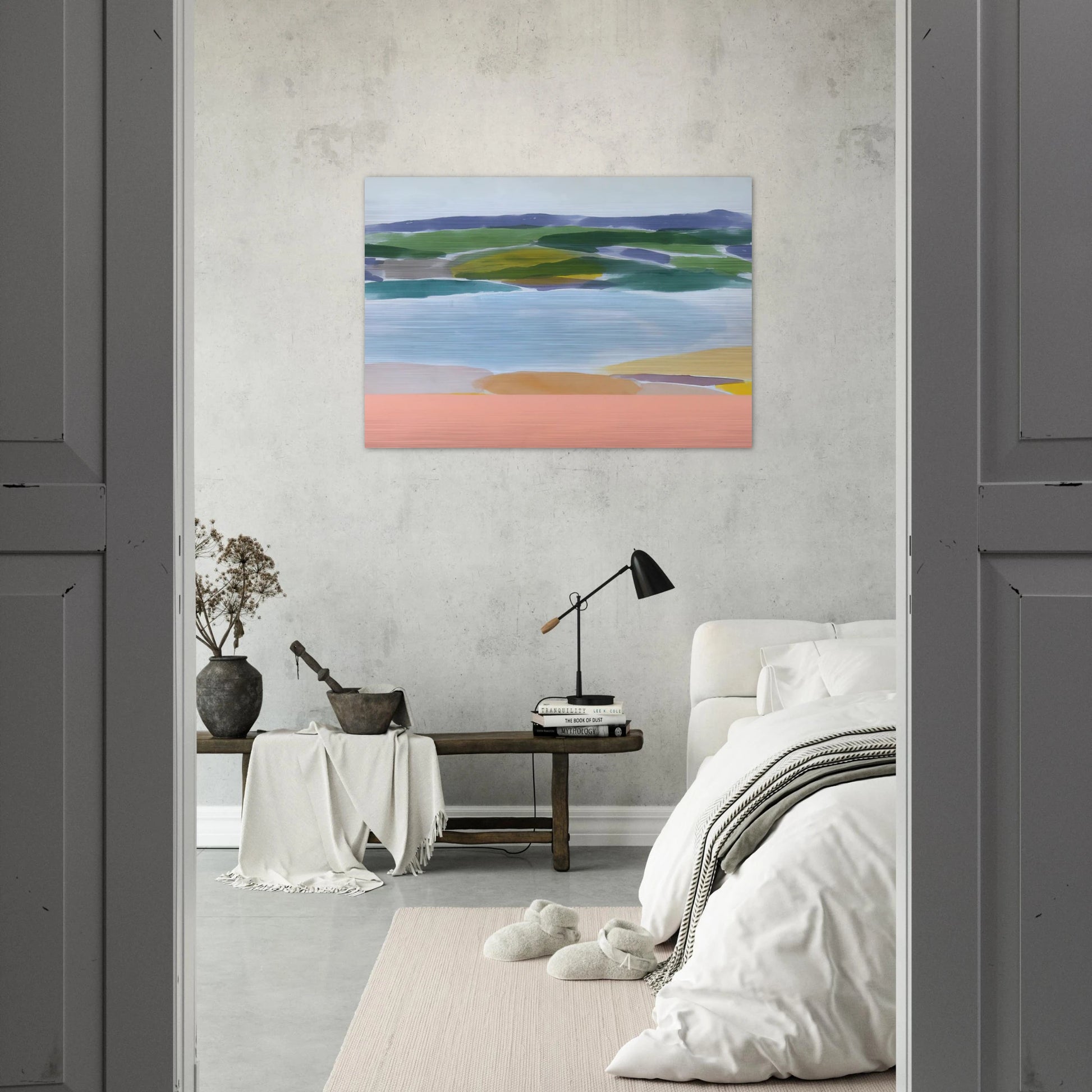 Survival's Shore - 1980 - Ronnie Landfield Brushed Aluminum Print - 70x100 cm / 28x40 inches | Ronnie Landfield Aluminum Print | Ronnie Landfield Prints