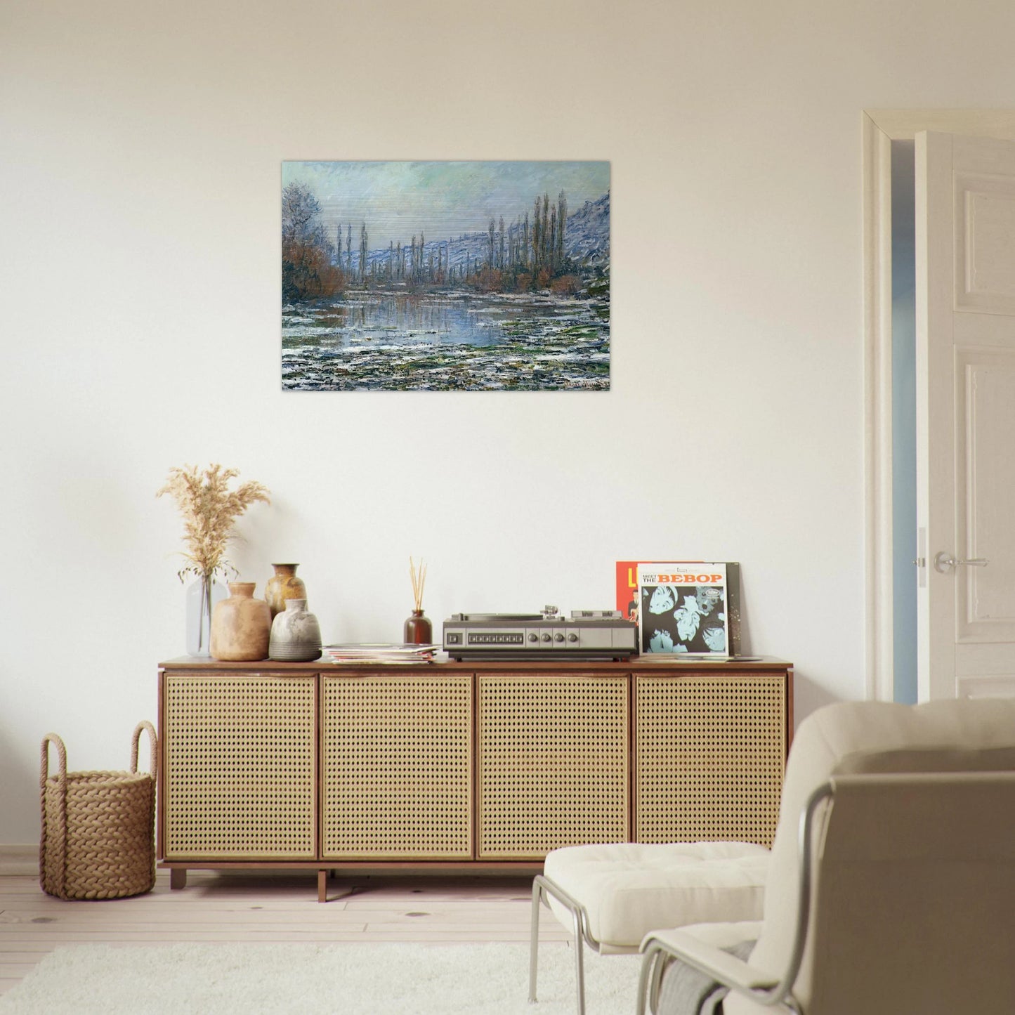 The Thaw at Vetheuil - claude monet Brushed Aluminum Print - 70x100 cm / 28x40 inches | claude monet Aluminum Print | claude monet Prints