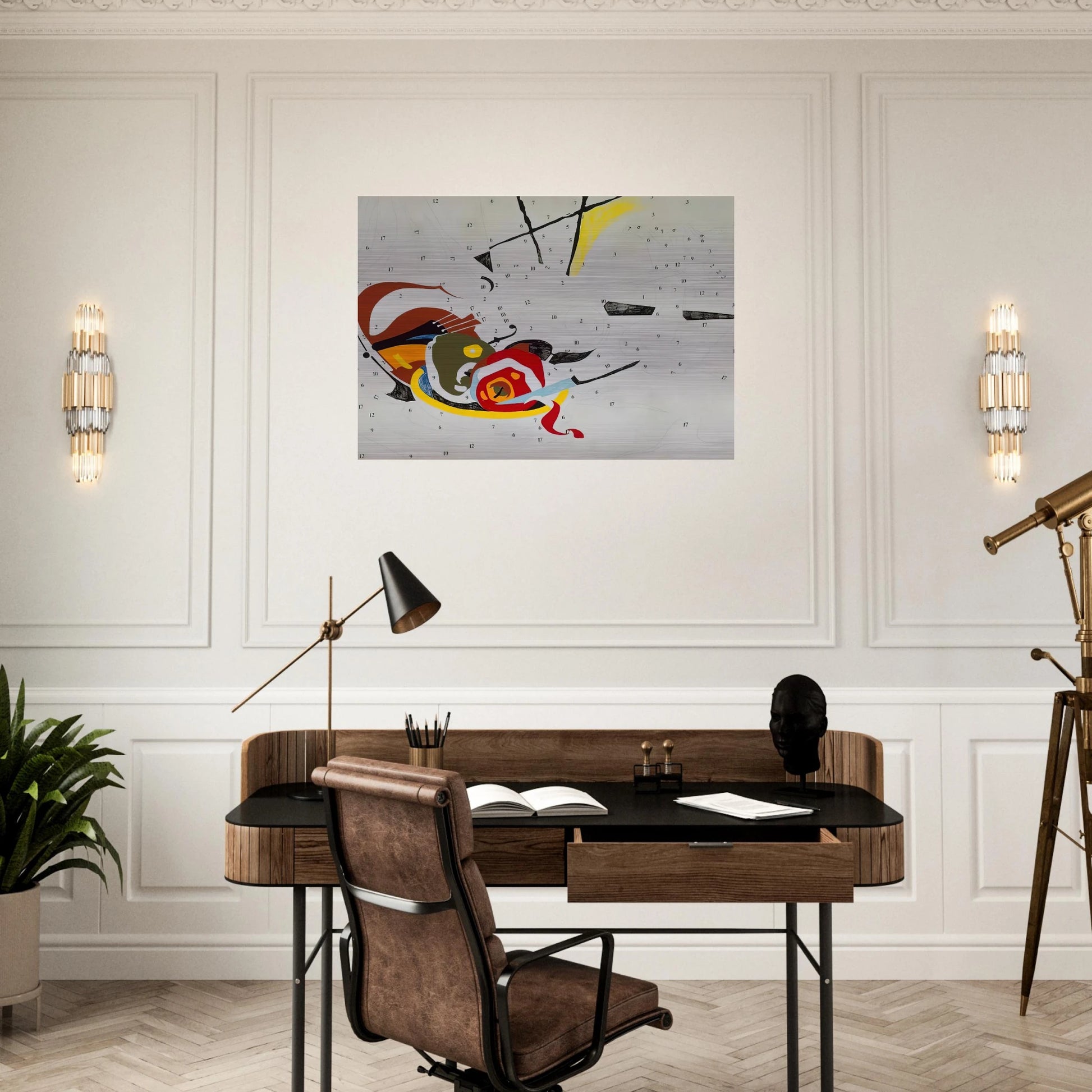 Do It Yourself  Violin  - Andy Warhol Brushed Aluminum Print - 70x100 cm / 28x40 inches | Andy Warhol Aluminum Print | Andy Warhol Prints