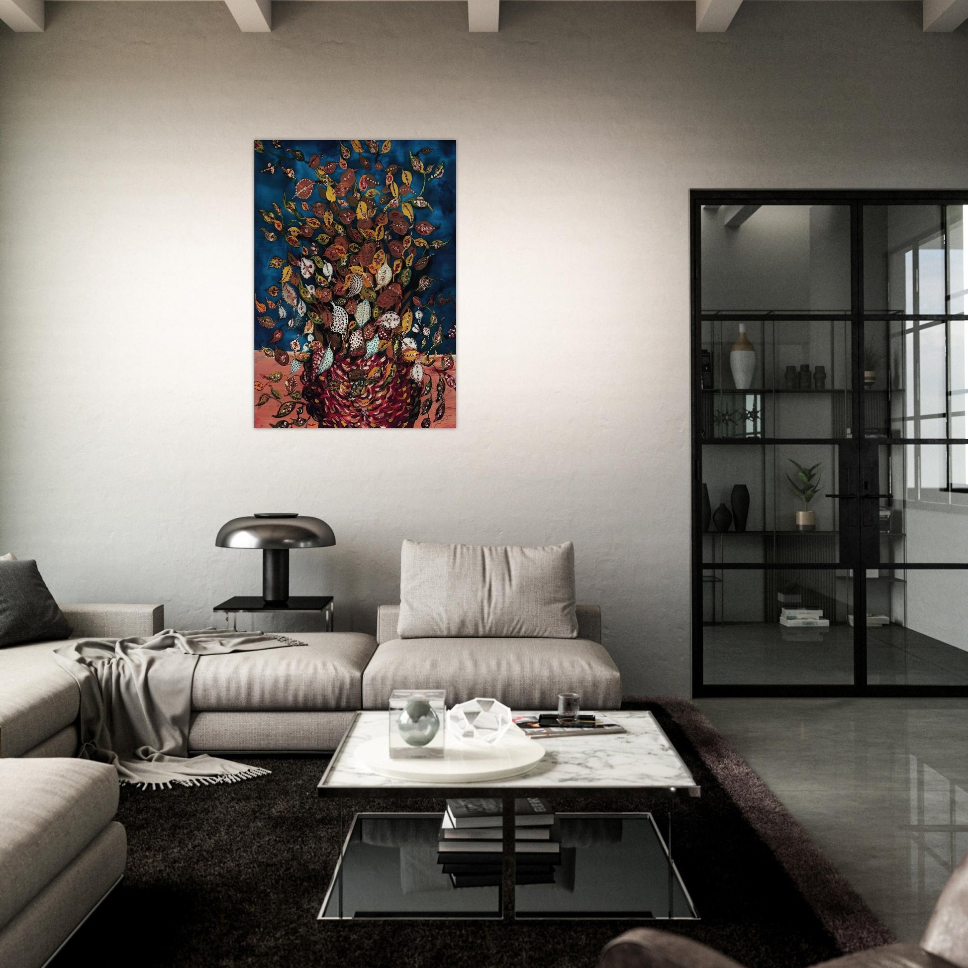 Le Bouquet de Feuilles - Naïve Art Primitivism - Seraphine Louis Brushed Aluminum Print - 70x100 cm / 28x40 inches | Seraphine Louis Aluminum Print | Seraphine Louis Prints