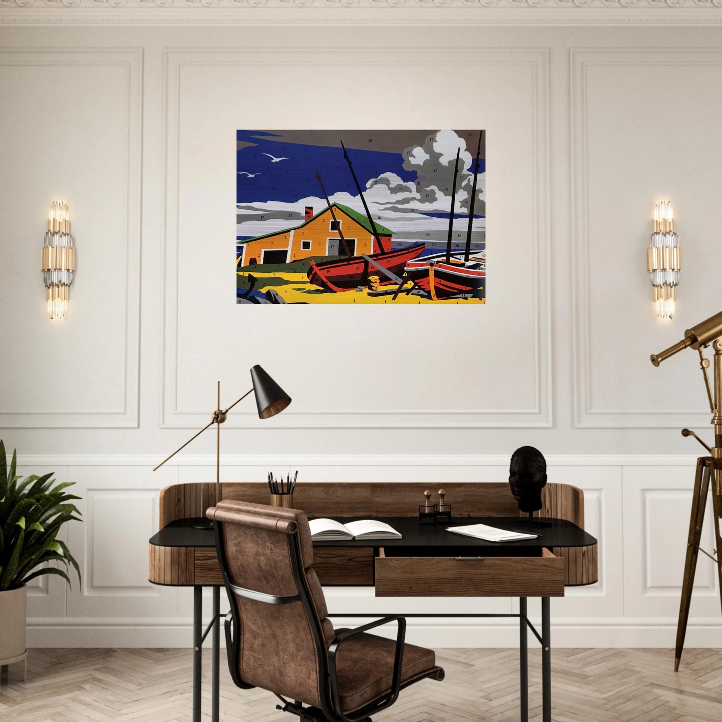 Do It Yourself  Seascape  - Andy Warhol Brushed Aluminum Print - 70x100 cm / 28x40 inches | Andy Warhol Aluminum Print | Andy Warhol Prints
