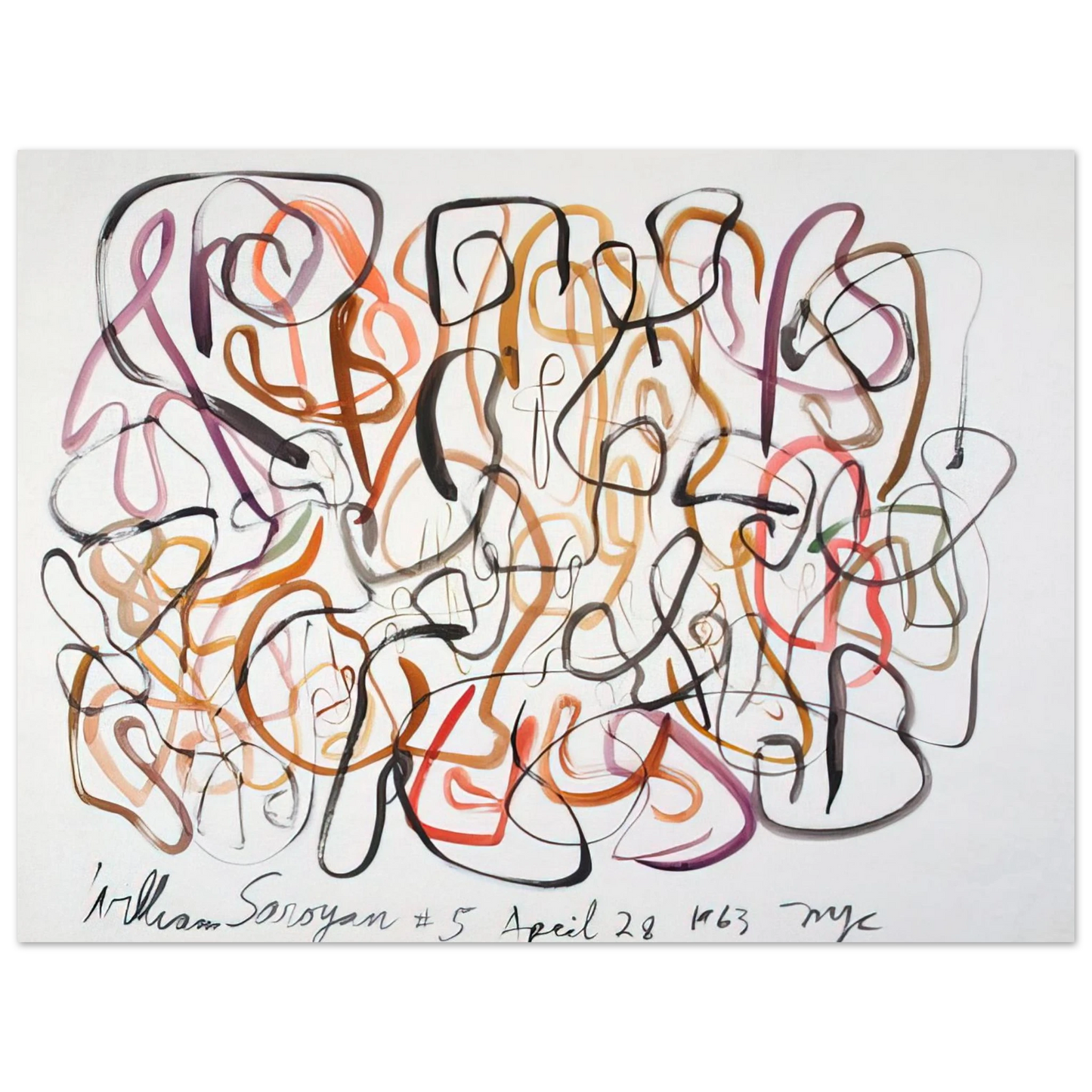 William Saroyan - #5 April 28, 1963 NYC - 1963  75x100 cm / 30x40inches Fine Art Poster