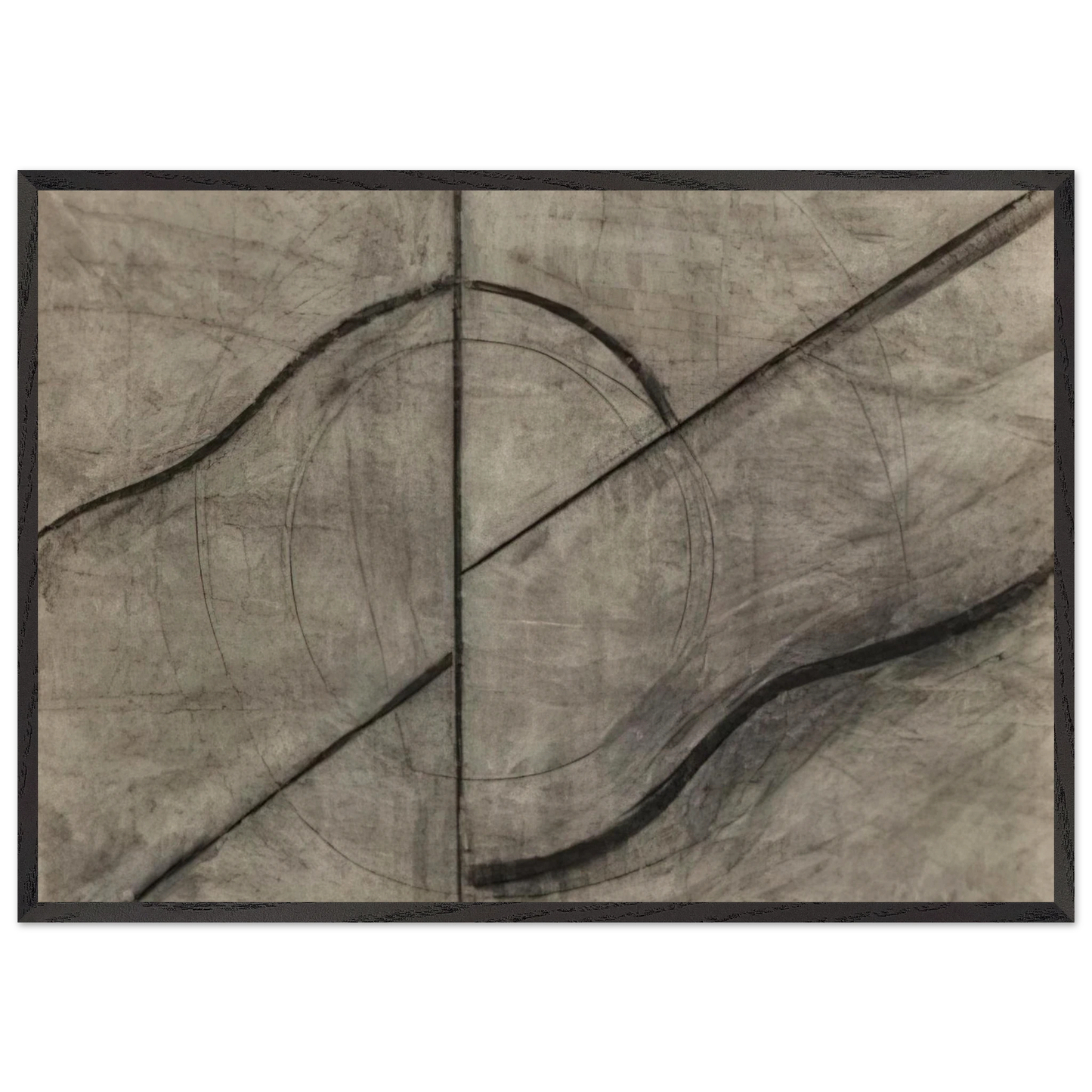 Drawing Based Upon the Breath - Allan Kaprow 70x100 cm / 28x40 inches Framed Art Print – Black Wooden Frame