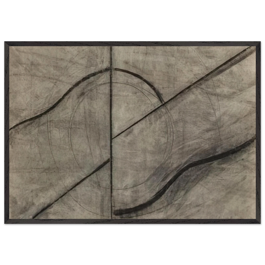 Drawing Based Upon the Breath - Allan Kaprow 70x100 cm / 28x40 inches Framed Art Print – Black Wooden Frame