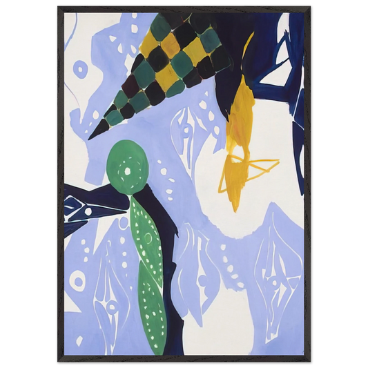 Blue Diaphan - 1965 - Ernst Wilhelm Nay 70x100 cm / 28x40 inches Framed Art Print – Black Wooden Frame