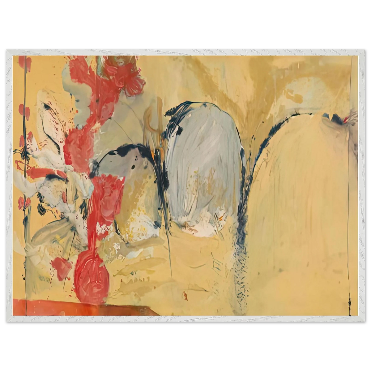 Helen Frankenthaler - Large Abstract Still Life, 1951- Wall Art - 21x29.7 cm / 8x12" - Premium Wooden Framed Poster With Fine Art Paper-canvas - Black frame