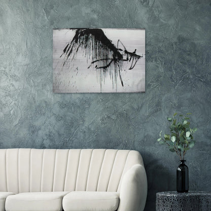 NIGHT IN THE HOTEL ABSTRACT IN BLACK AND WHITE - Salvador Dali Brushed Aluminum Print - 70x100 cm / 28x40 inches | Salvador Dali Aluminum Print | Salvador Dali Prints