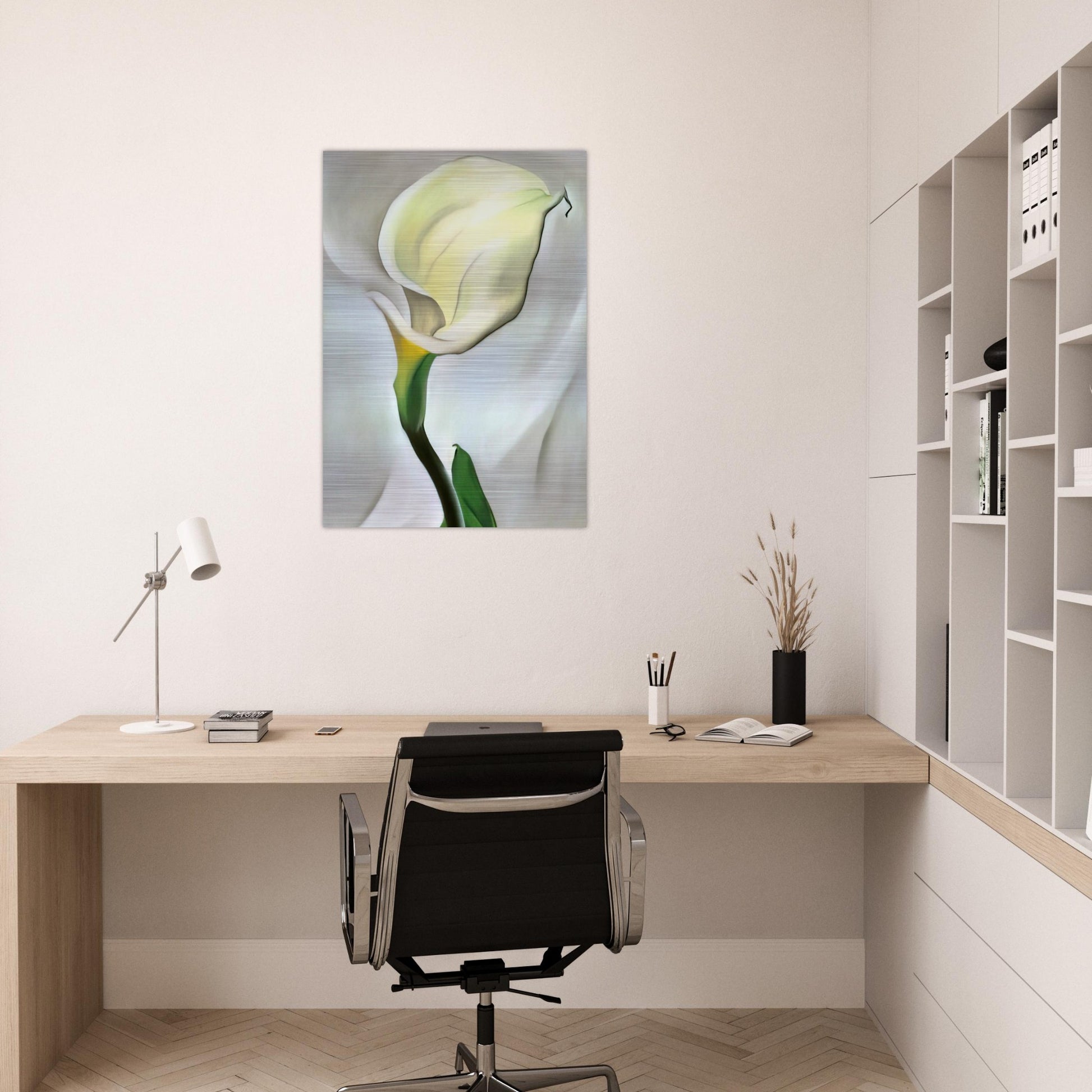 Calla Lily Turned Away - Georgia O'Keeffe Brushed Aluminum Print - 70x100 cm / 28x40 inches | Georgia O'Keeffe Aluminum Print | Georgia O'Keeffe Prints