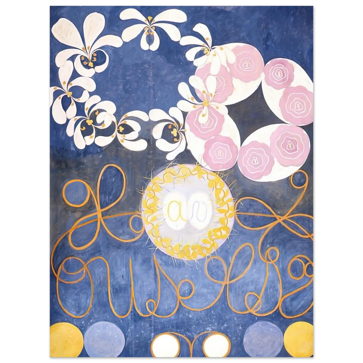 Hilma af Klint - THE TEN LARGEST 1907 Wall art - 15x20 cm / 6x8 inches - Premium Wooden Framed Poster With Fine Art Paper - White frame