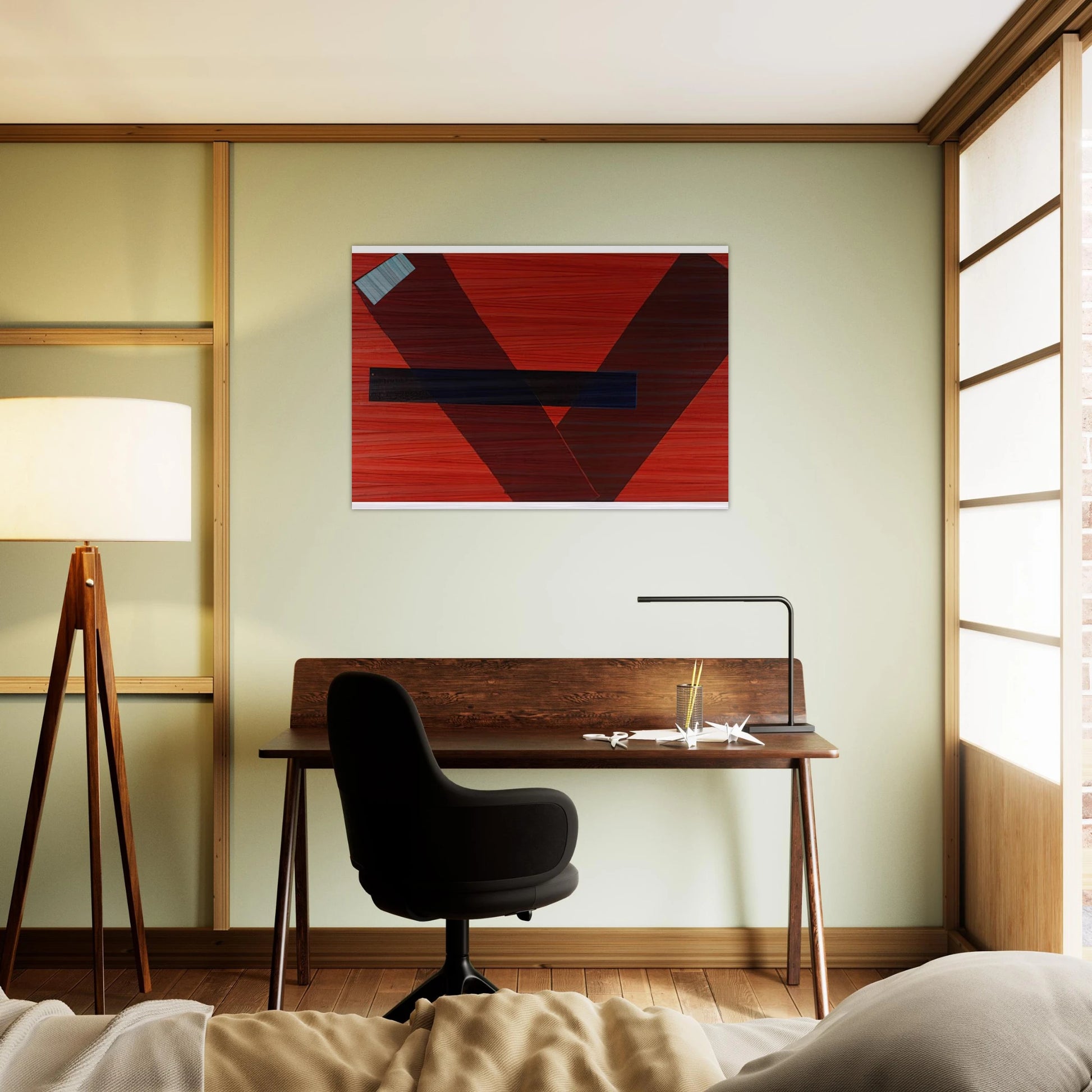 Blue Line - Sam Gilliam Brushed Aluminum Print - 70x100 cm / 28x40 inches | Sam Gilliam Aluminum Print | Sam Gilliam Prints