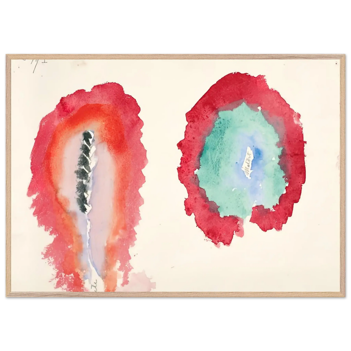 Hilma af Klint - WHEAT AND WORMWOOD 1922 Wall art - 21x29.7 cm / 8x12" - Premium Wooden Framed Poster With Fine Art Paper - Black frame