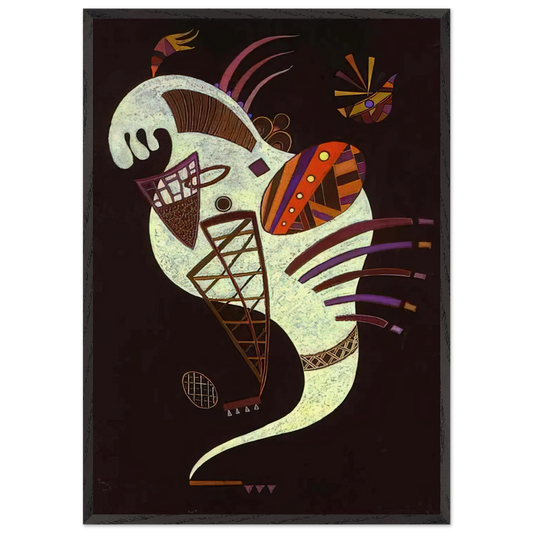 WHITE FIGURE 1943 - Wassily Kandinsky 70x100 cm / 28x40 inches Framed Art Print – Black Wooden Frame