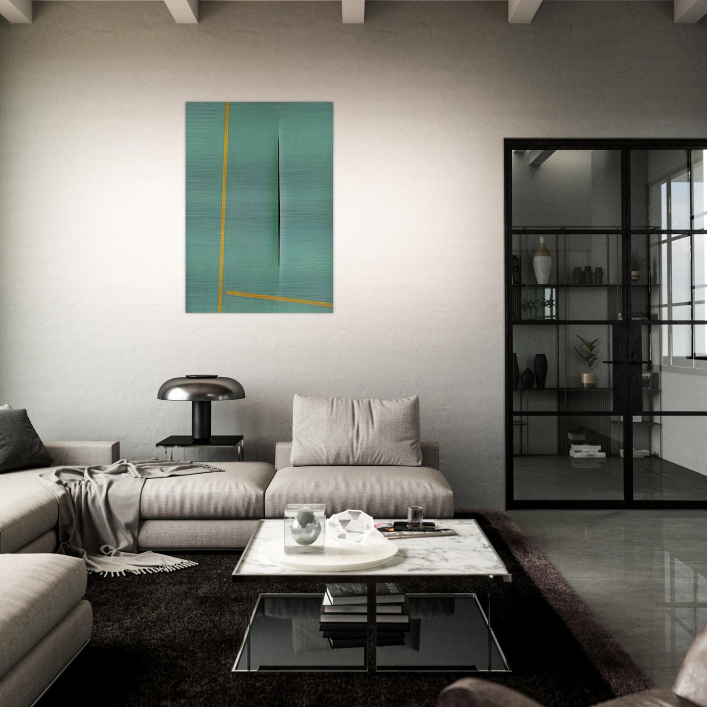 Concept Spatiale - 1964 - Lucio Fontana Brushed Aluminum Print - 70x100 cm / 28x40 inches | Lucio Fontana Aluminum Print | Lucio Fontana Prints