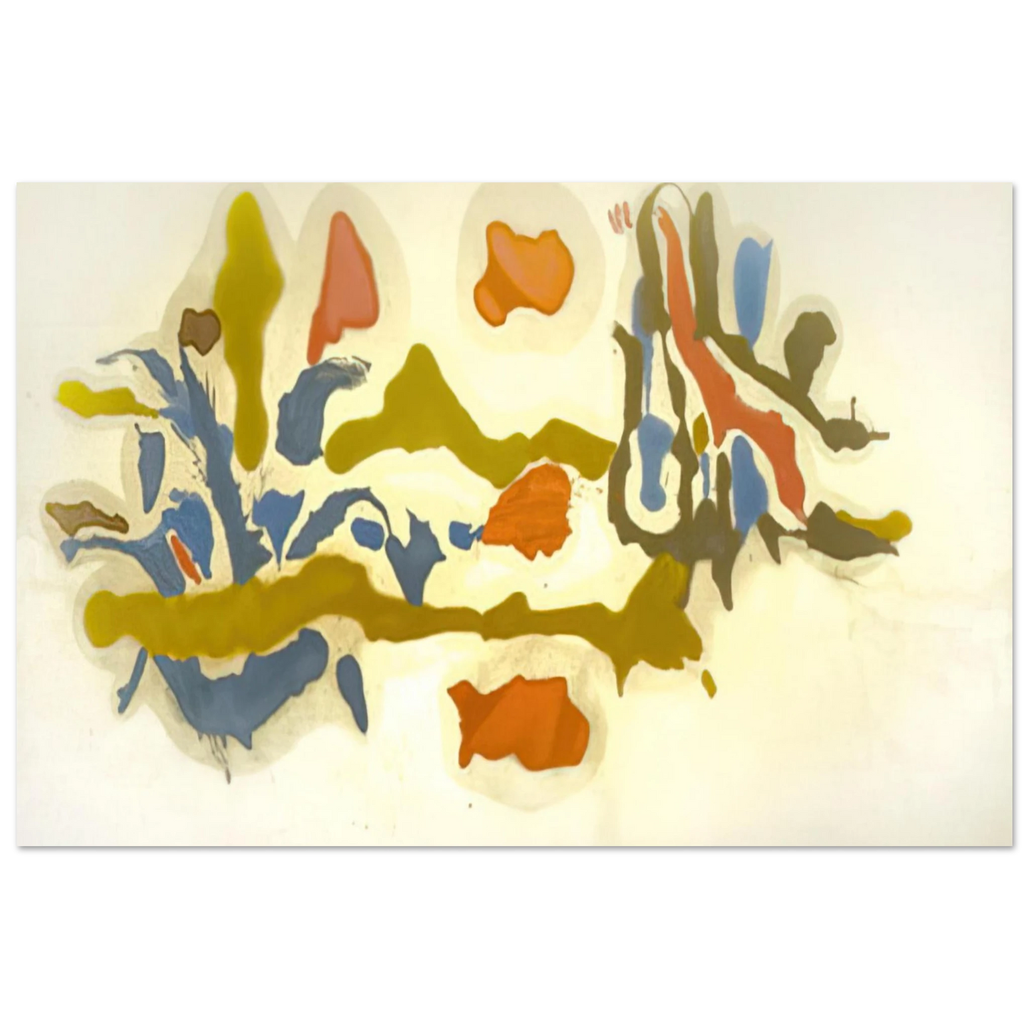Helen Frankenthaler - Seascape with Dunes - 1962 Wall art - 40x50 cm / 16x20 inches - Premium Wooden Framed Poster With Fine Art Paper-canvas - Black frame