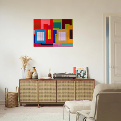 Super Size - 2000 - Peter Halley Brushed Aluminum Print - 70x100 cm / 28x40 inches | Peter Halley Aluminum Print | Peter Halley Prints