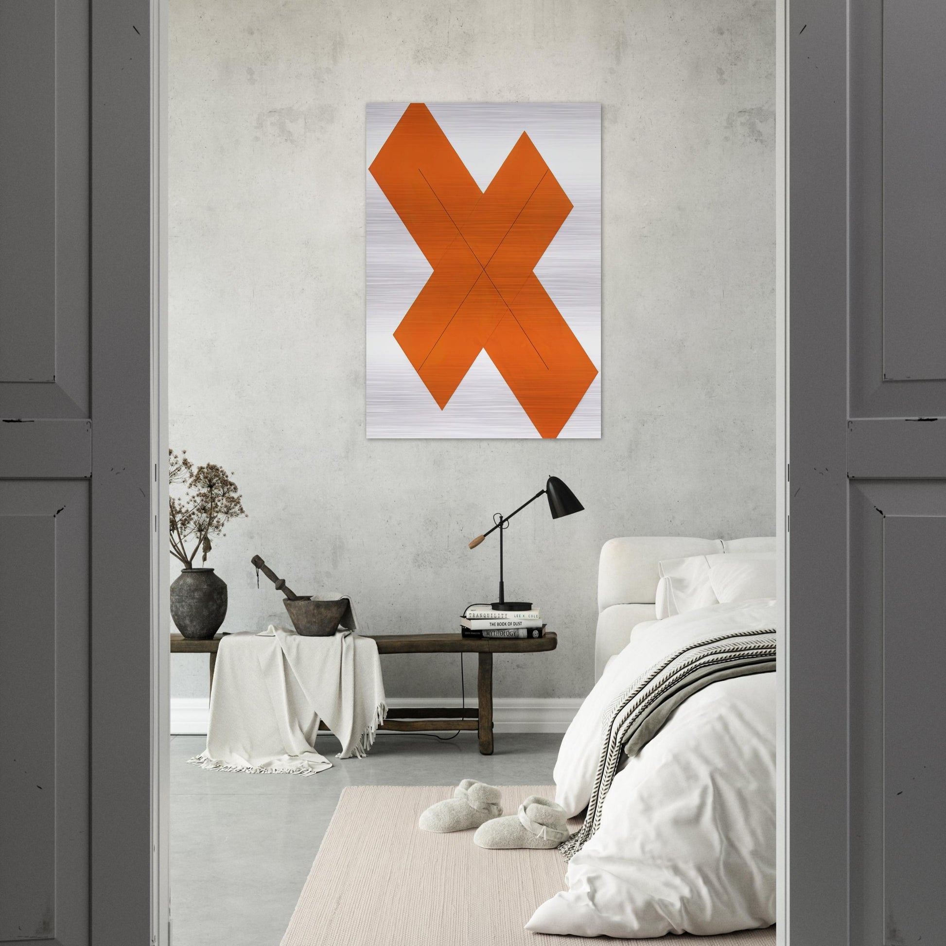 X WITHIN X ORANGE 1981 - Robert Mangold Brushed Aluminum Print - 70x100 cm / 28x40 inches | Robert Mangold Aluminum Print | Robert Mangold Prints