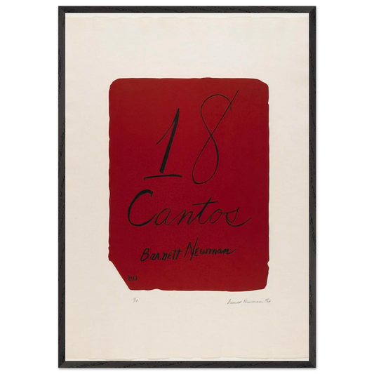 Title Page from 18 Cantos - Barnett Newman 70x100 cm / 28x40 inches Framed Art Print – Black Wooden Frame