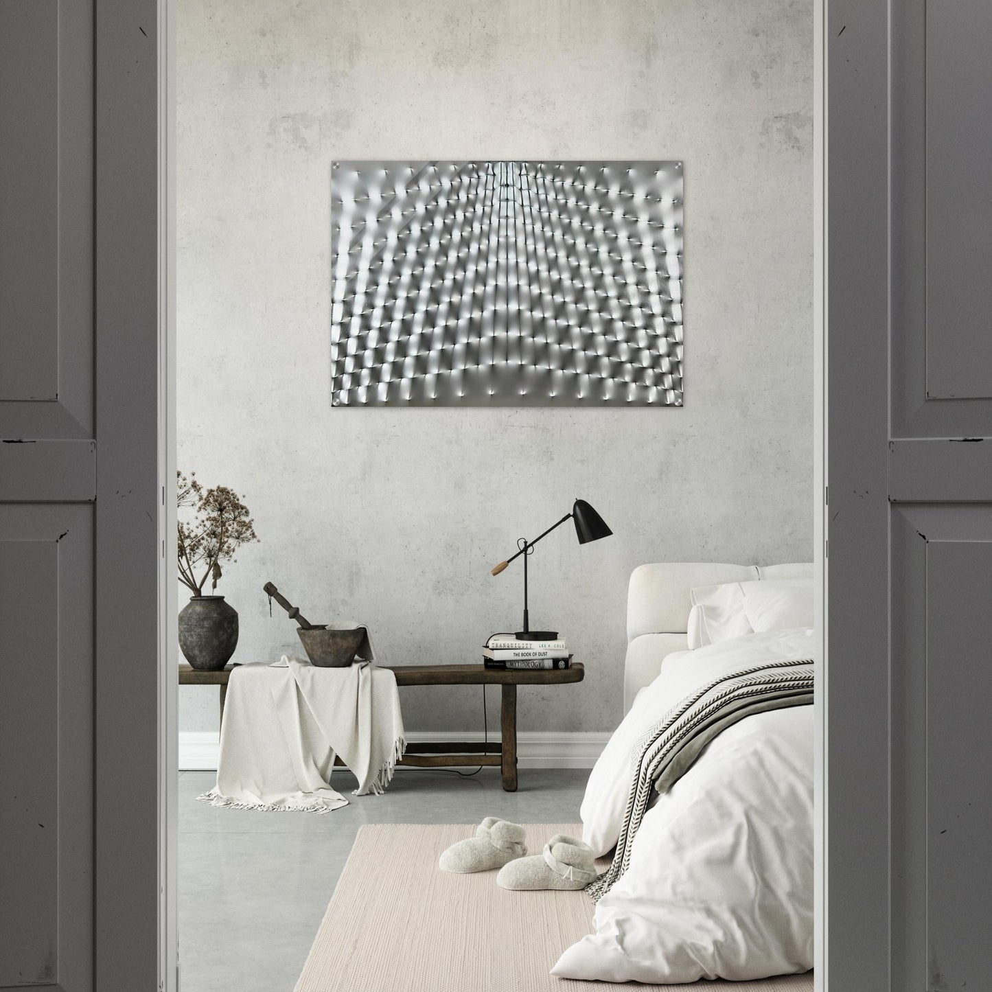 Superficie Argento - 1973 - Enrico Castellani Acrylic Print - 70x100 cm / 28x40″ inches