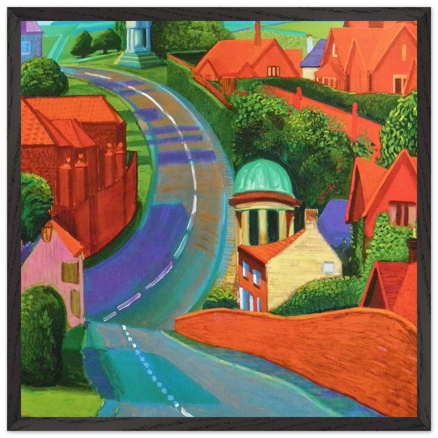 David Hockney - The Road to York Through Sledmere - 50x50 cm / 20x20 inches - Fine Art Poster-canvas - -