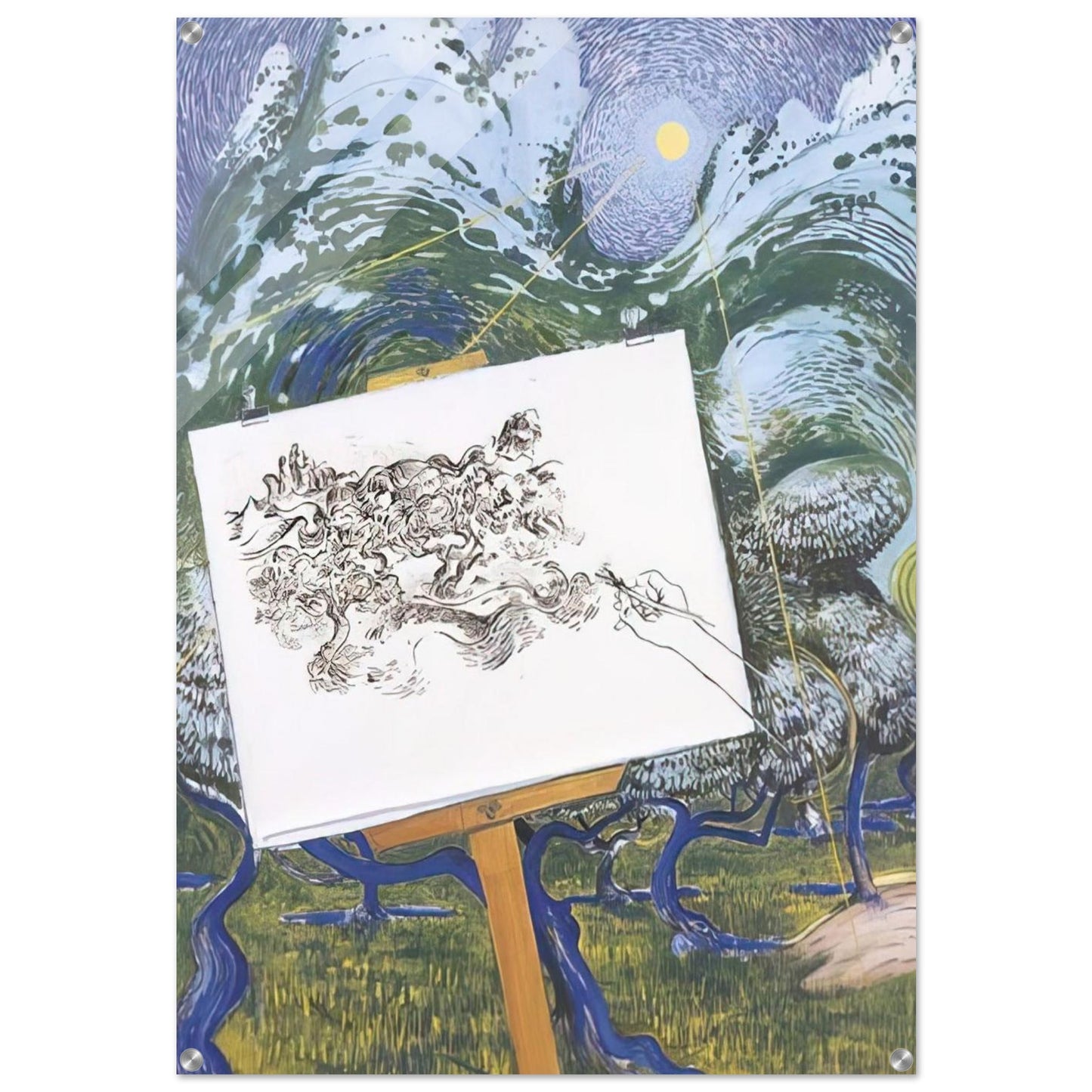 St-Remy de Provence - 1983 - Brett Whiteley Acrylic Print - 70x100 cm / 28x40″ inches | Brett Whiteley Wall Art | Brett Whiteley Prints