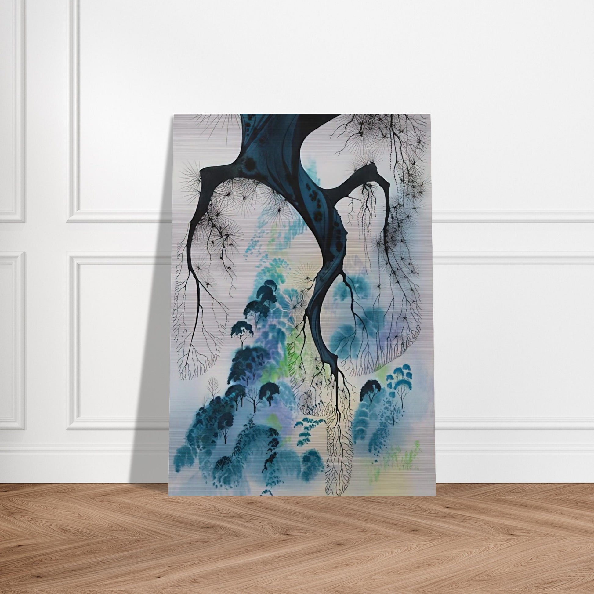 Coastline - Eyvind Earle Brushed Aluminum Print - 70x100 cm / 28x40 inches | Eyvind Earle Aluminum Print | Eyvind Earle Prints