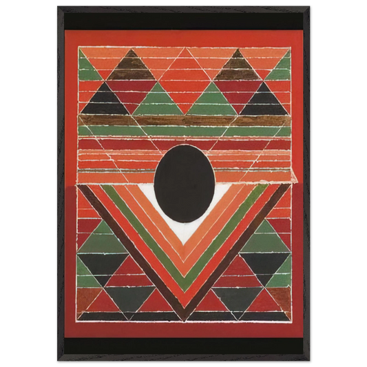Bijh - Abstract Art - S H Raza 70x100 cm / 28x40 inches Framed Art Print – Black Wooden Frame