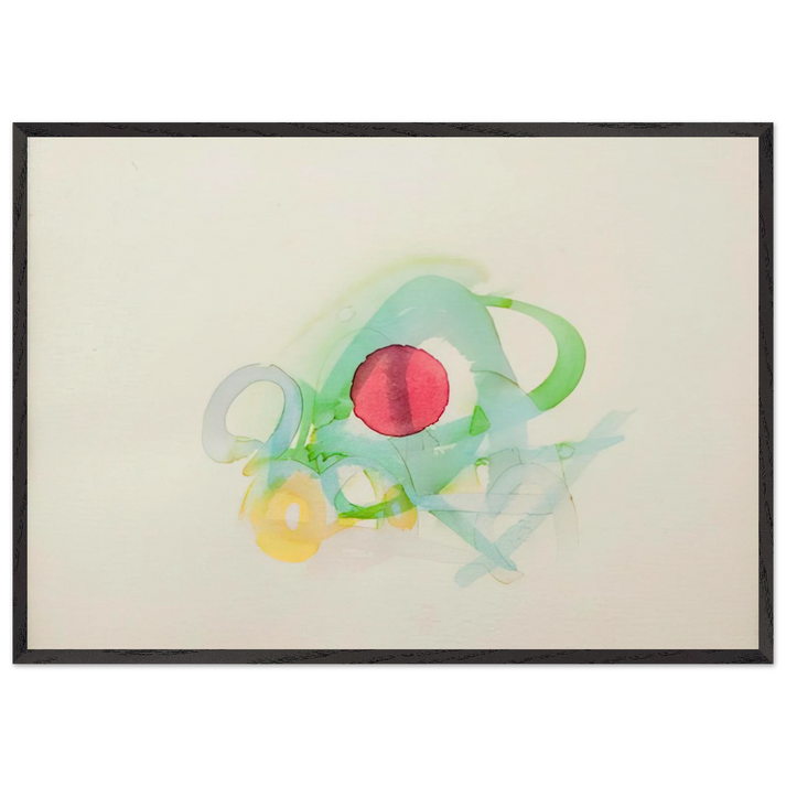 UNTITLED RED GREEN YELLOW AND BLUE - Luis Feito 70x100 cm / 28x40 inches Framed Art Print – Black Wooden Frame