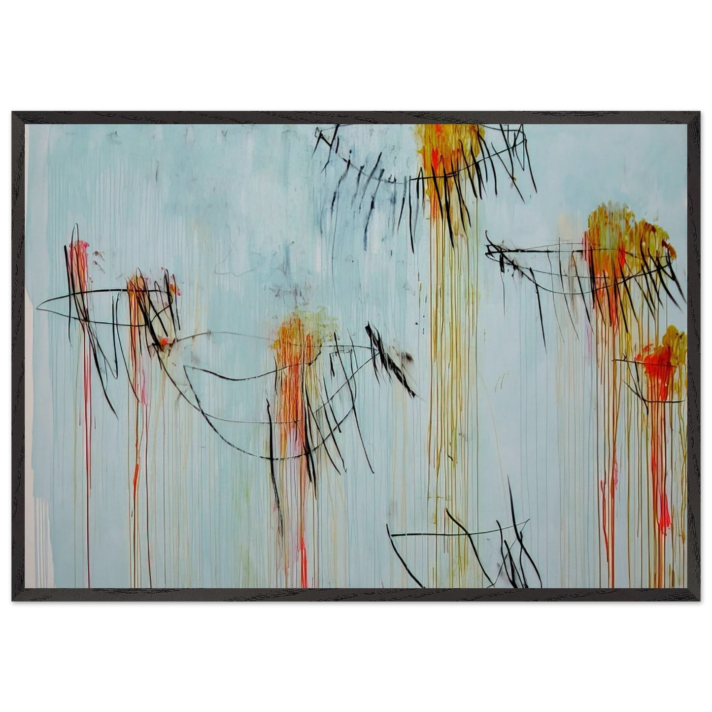 Lepanto Part II - Cy Twombly 70x100 cm / 28x40 inches Framed Art Print – Black Wooden Frame