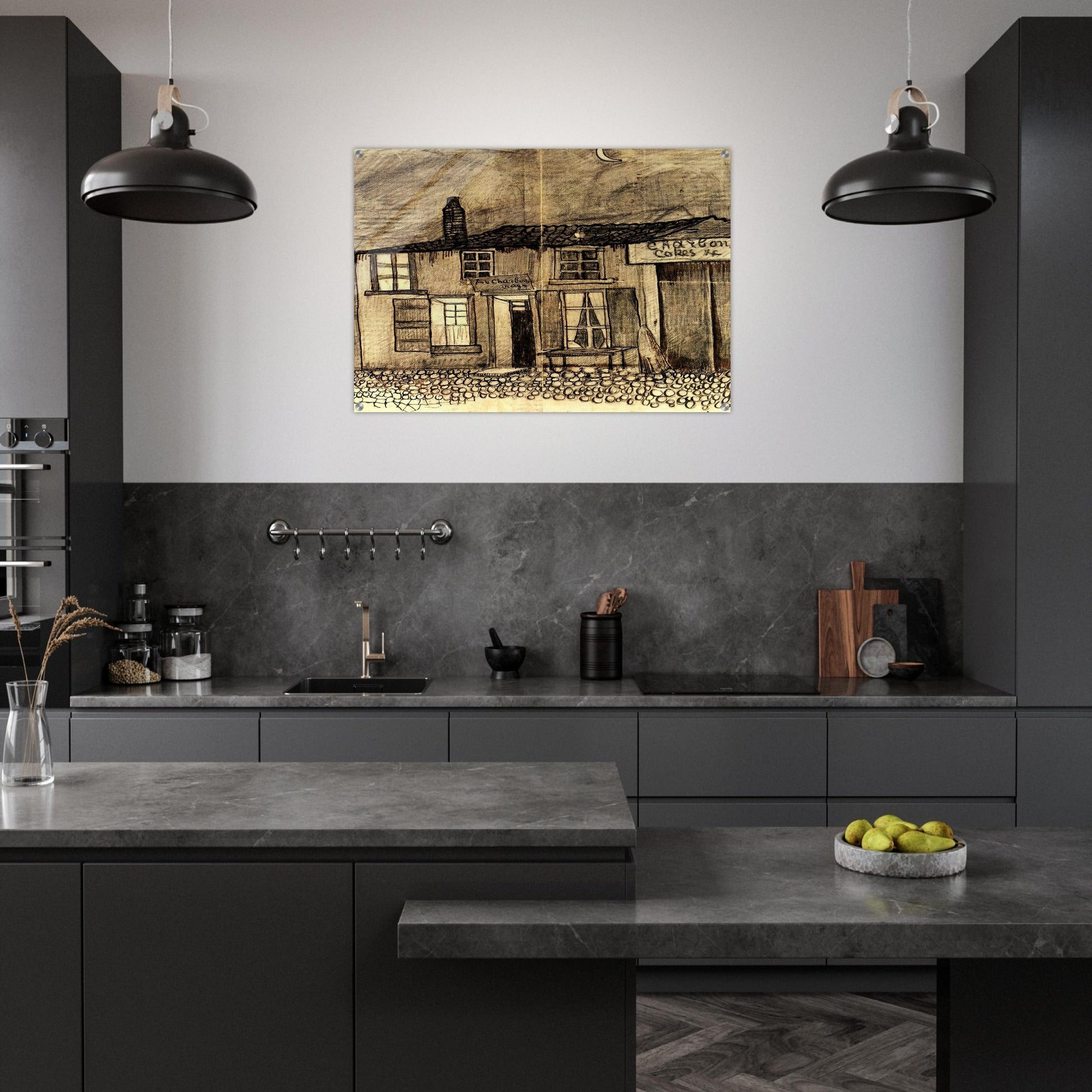 “Au Charbonnage” Café - Vincent van Gogh Acrylic Print - 70x100 cm / 28x40″ inches | Vincent van Gogh Wall Art | Vincent van Gogh Prints