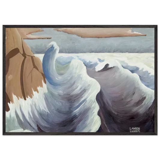 Shoreline - Art Nouveau Modern - Lawren Harris 70x100 cm / 28x40 inches Framed Art Print – Black Wooden Frame