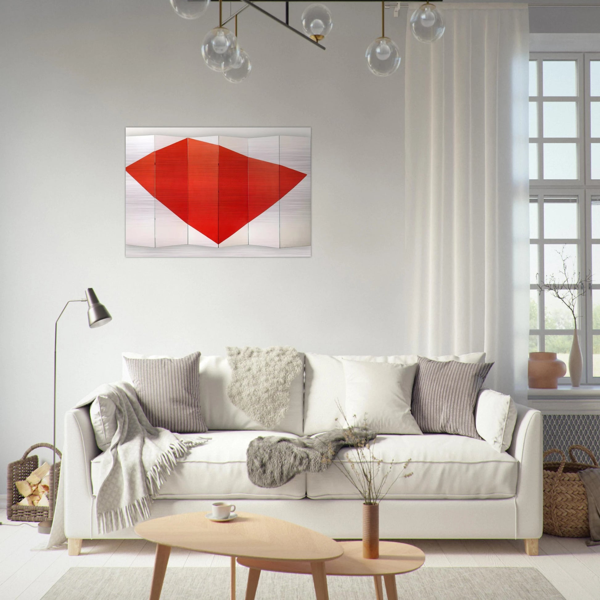 Correspondence Red-White, side B - 1966 - Leon Polk Smith Brushed Aluminum Print - 70x100 cm / 28x40 inches | Leon Polk Smith Aluminum Print | Leon Polk Smith Prints