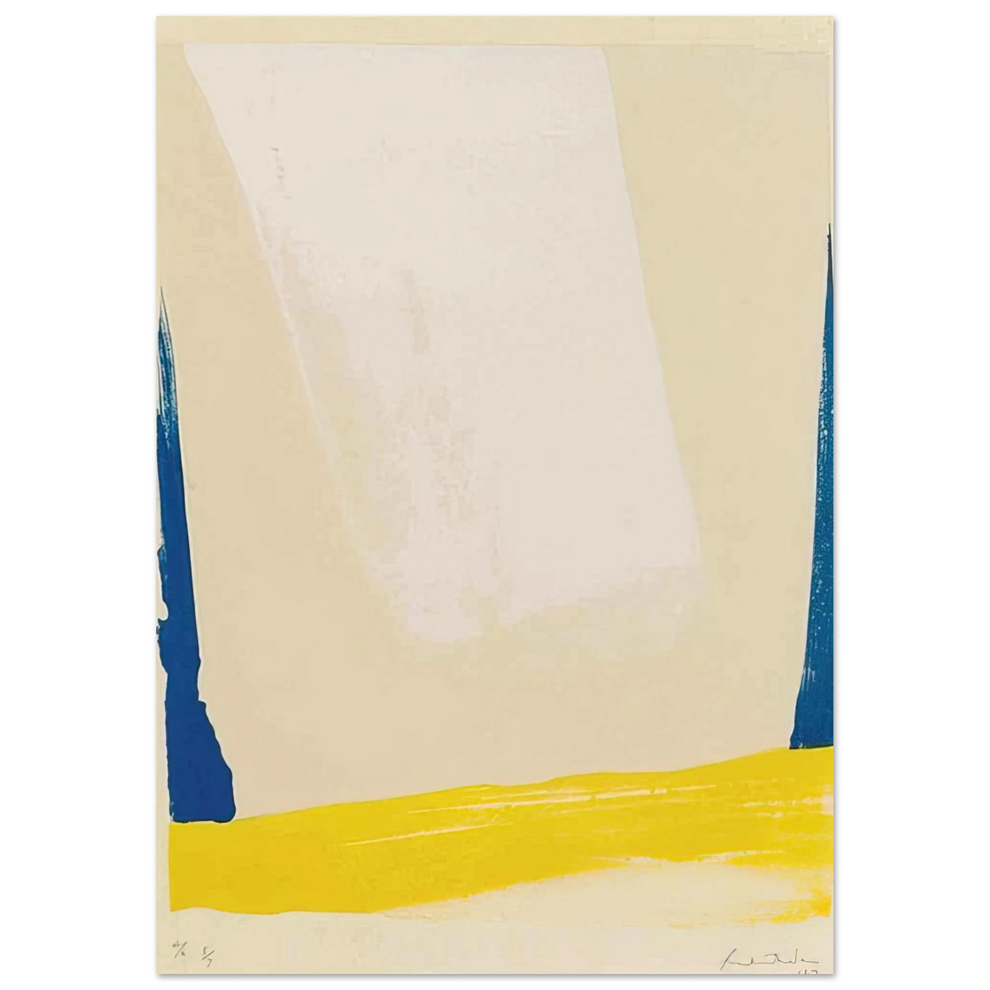 Helen Frankenthaler - White Portal - 1967 Wall art - 15x20 cm / 6x8 inches - Premium Wooden Framed Poster With Fine Art Paper-canvas - Wood frame