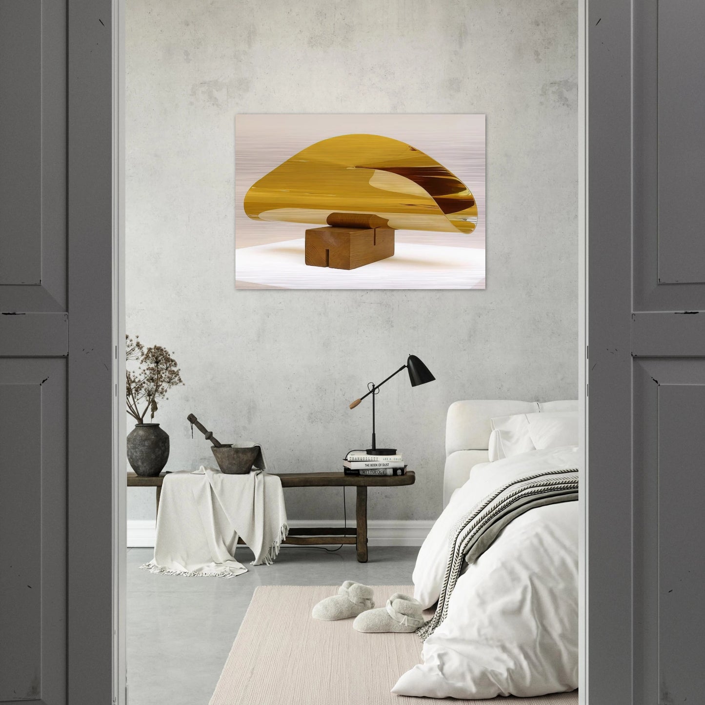 Fläche im Raum von einer Linie begrenzt - 1952 - Max Bill Brushed Aluminum Print - 70x100 cm / 28x40 inches | Max Bill Aluminum Print | Max Bill Prints