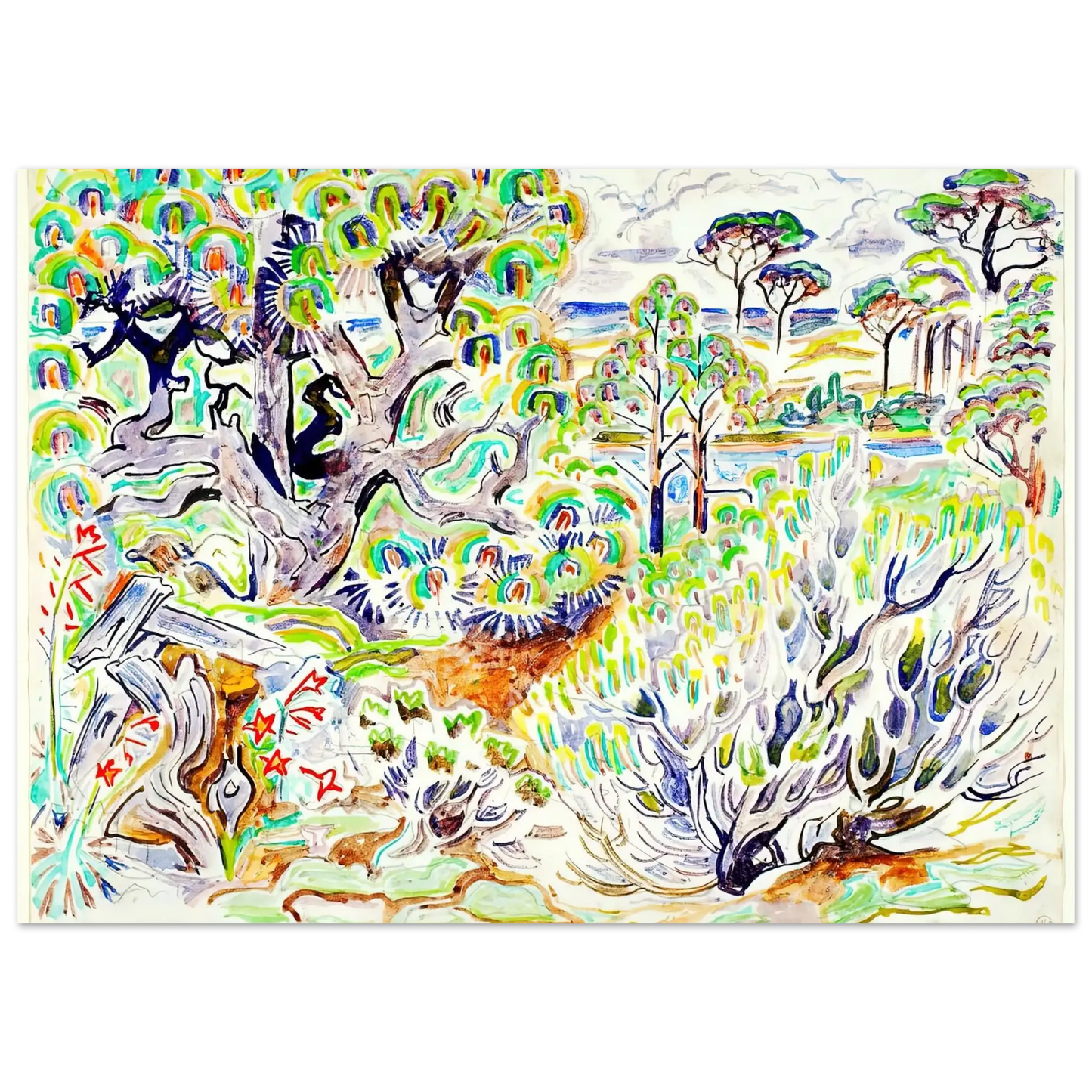 Walter Inglis Anderson - Walter Anderson Wall art - 45x60 cm / 18x24 Inches - Premium Wooden Framed Poster With Fine Art Paper - Black frame