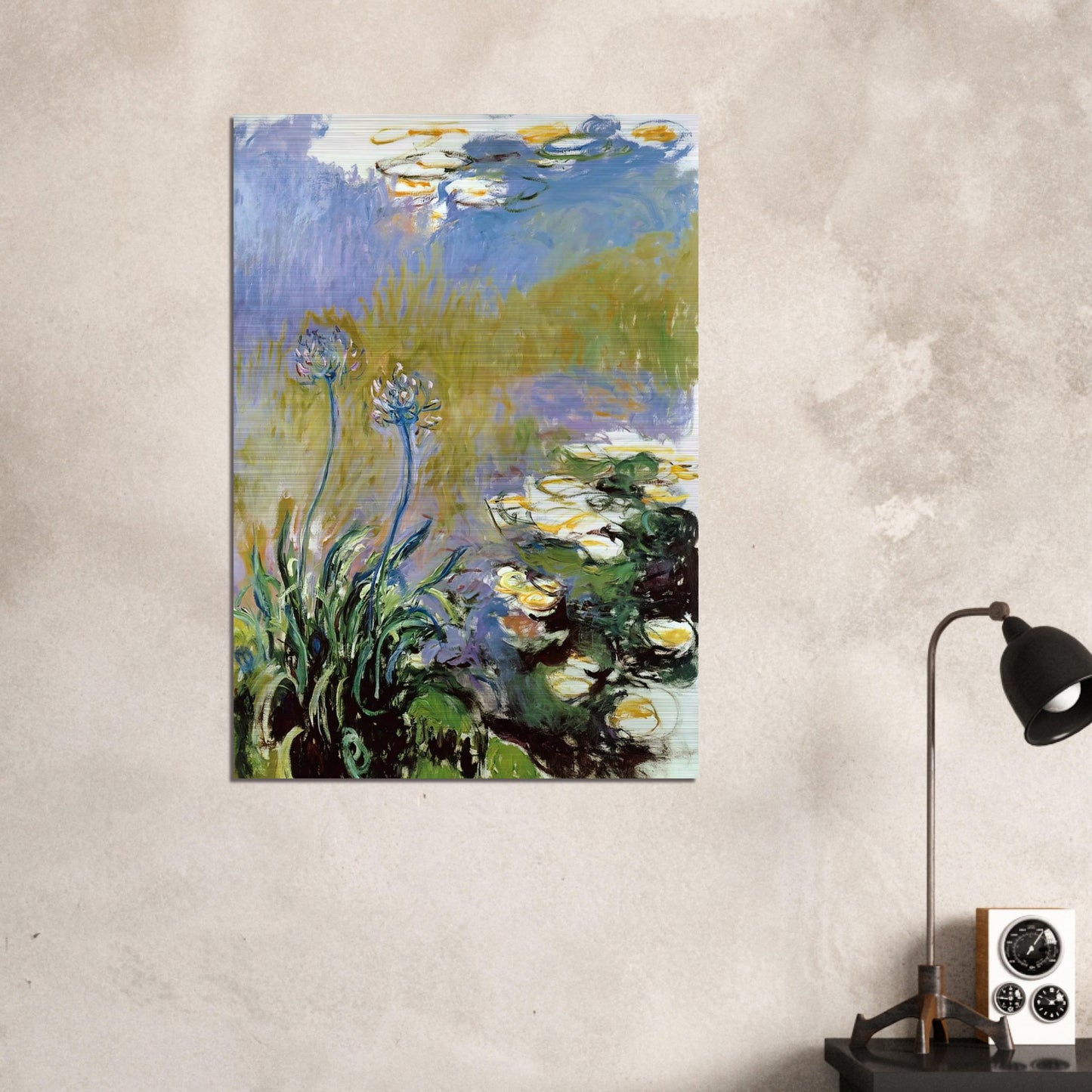 Agapanthus - claude monet Brushed Aluminum Print - 70x100 cm / 28x40 inches | claude monet Aluminum Print | claude monet Prints