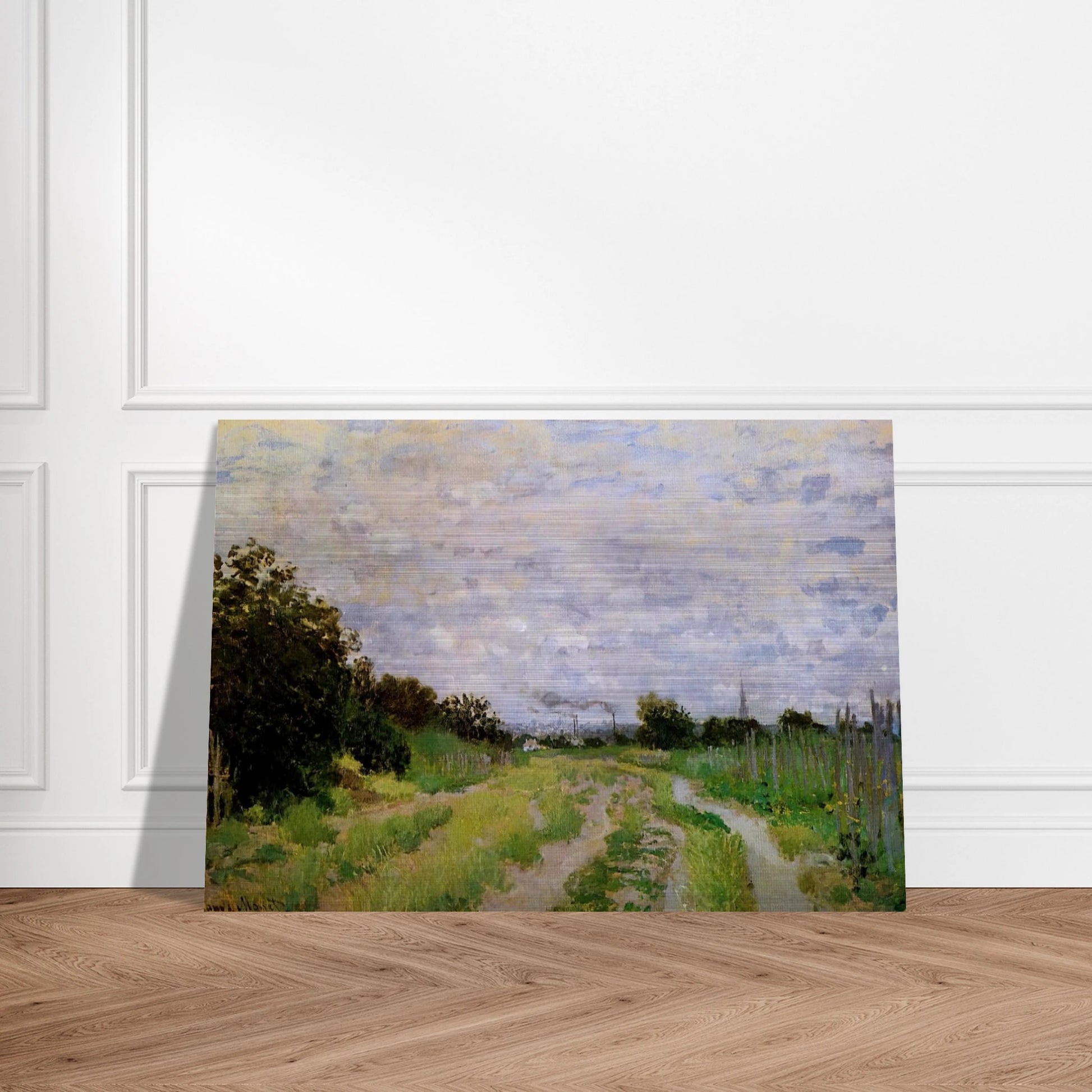 Lane in the Vineyards at Argenteuil - claude monet Brushed Aluminum Print - 70x100 cm / 28x40 inches | claude monet Aluminum Print | claude monet Prints