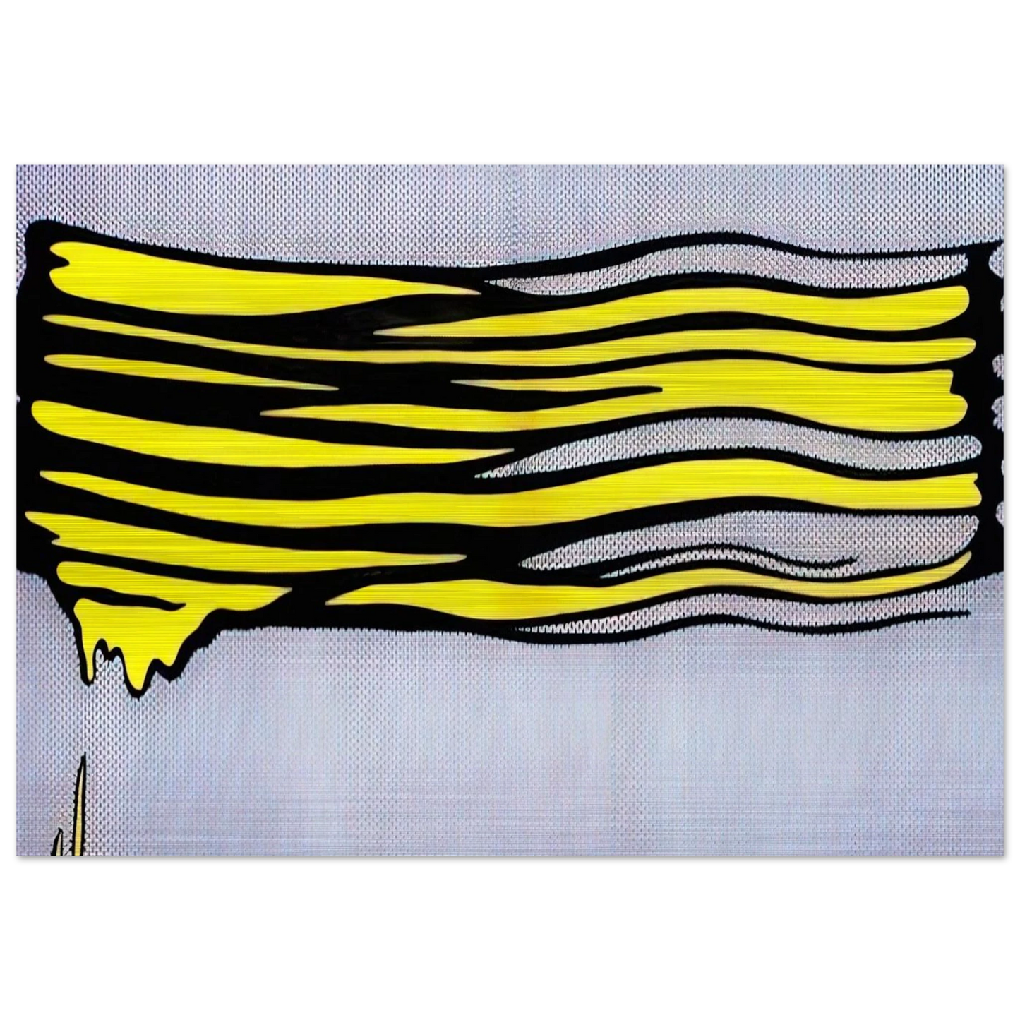 YELLOW BRUSHSTROKE II 1965 - Roy Lichtenstein Brushed Aluminum Print - 70x100 cm / 28x40 inches | Roy Lichtenstein Aluminum Print | Roy Lichtenstein Prints