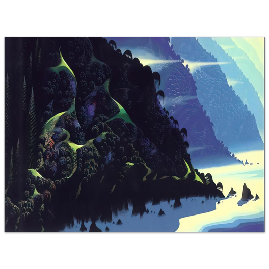 Eyvind Earle - Blue Coastline  75x100 cm / 30x40inches Fine Art Poster