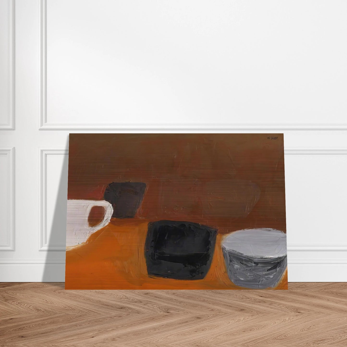 Still Life with White Mug - 1957 - William Scott Brushed Aluminum Print - 70x100 cm / 28x40 inches | William Scott Aluminum Print | William Scott Prints