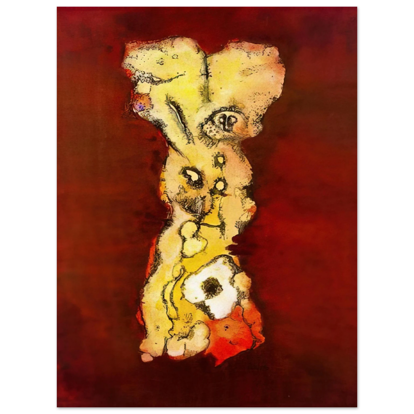 Wols - Columna de figura grotescas - Art Informel  75x100 cm / 30x40inches Fine Art Poster