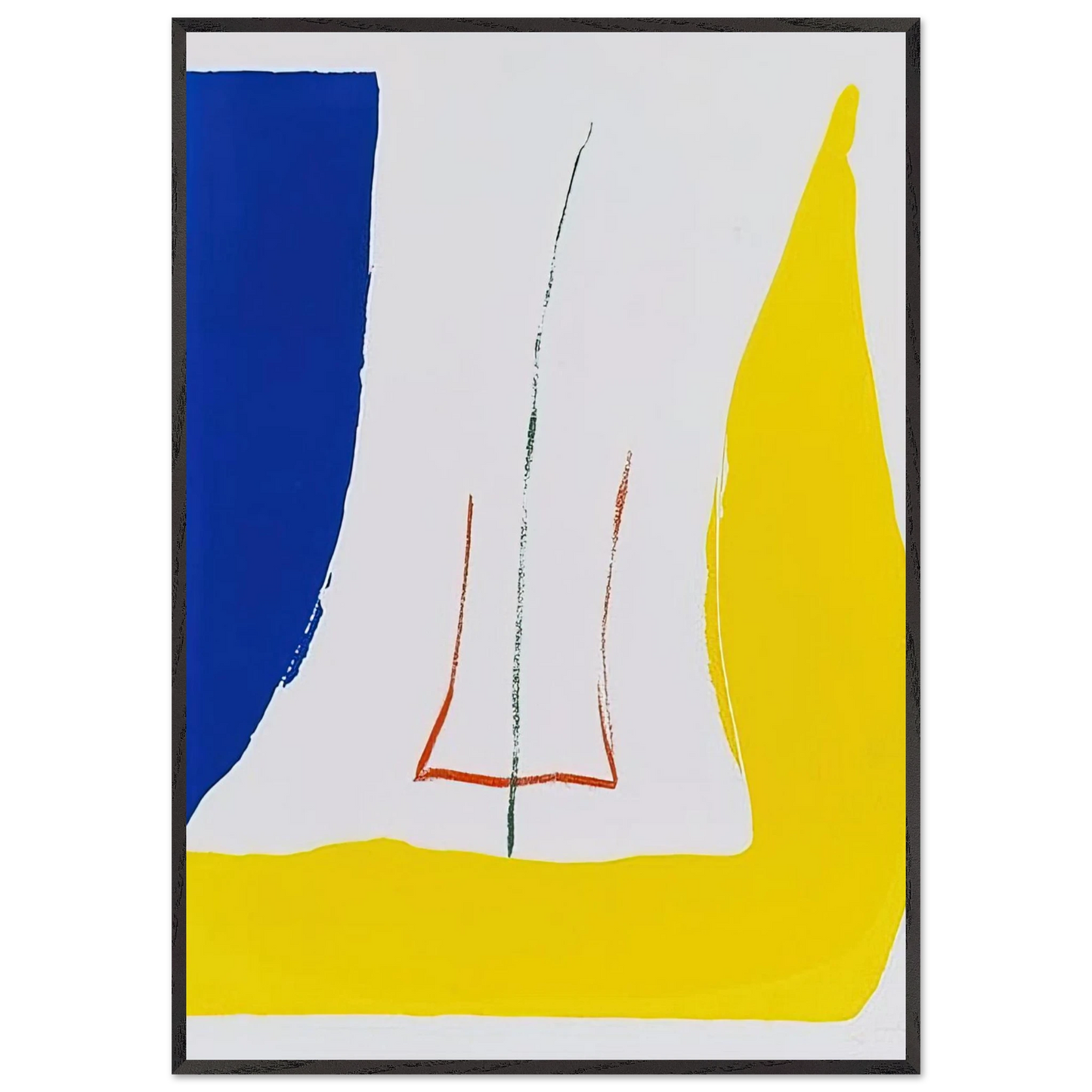 Helen Frankenthaler - Sun Corner - 1968 Wall art - 30x45 cm / 12x18 inches - Premium Wooden Framed Poster With Fine Art Paper-canvas - White frame