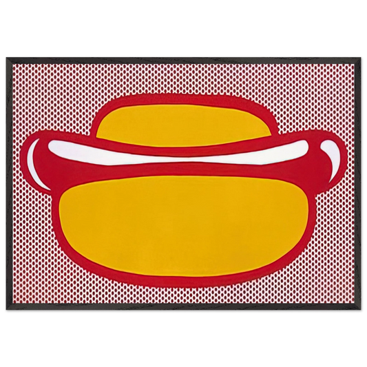 HOT DOG 1964 - Roy Lichtenstein 70x100 cm / 28x40 inches Framed Art Print – Black Wooden Frame