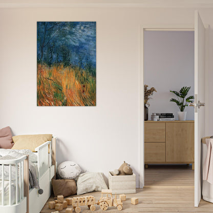 Edge of a Wheatfield with Poppies - Vincent van Gogh Brushed Aluminum Print - 70x100 cm / 28x40 inches | Vincent van Gogh Aluminum Print | Vincent van Gogh Prints