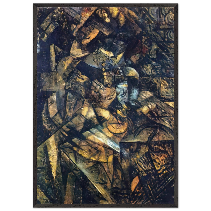 QUIRINAL STABLES - Carlo Carra 70x100 cm / 28x40 inches Framed Art Print – Black Wooden Frame