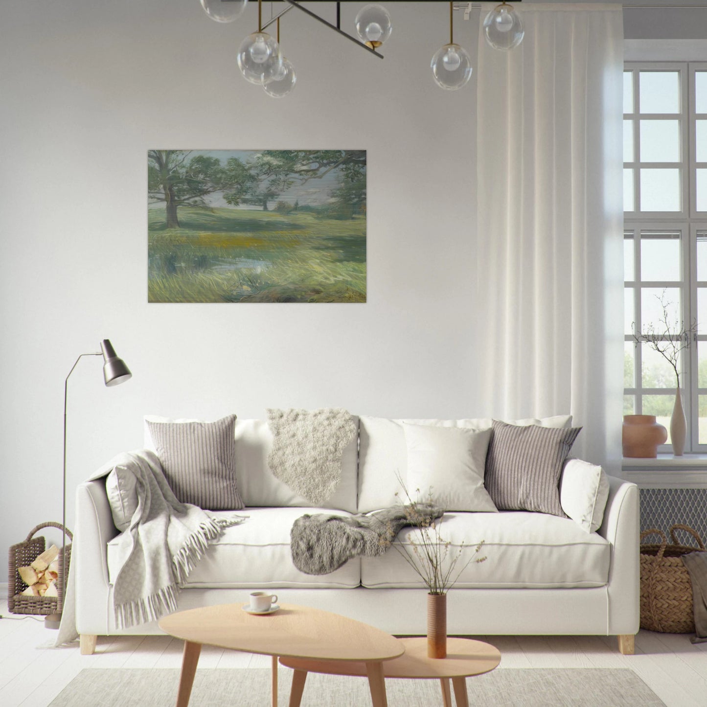 Meadows - Childe Hassam Brushed Aluminum Print - 70x100 cm / 28x40 inches | Childe Hassam Aluminum Print | Childe Hassam Prints