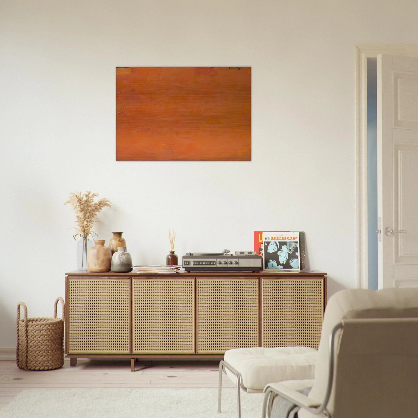 Untitled Orange Painting - 1955 - Robert Ryman Brushed Aluminum Print - 70x100 cm / 28x40 inches | Robert Ryman Aluminum Print | Robert Ryman Prints