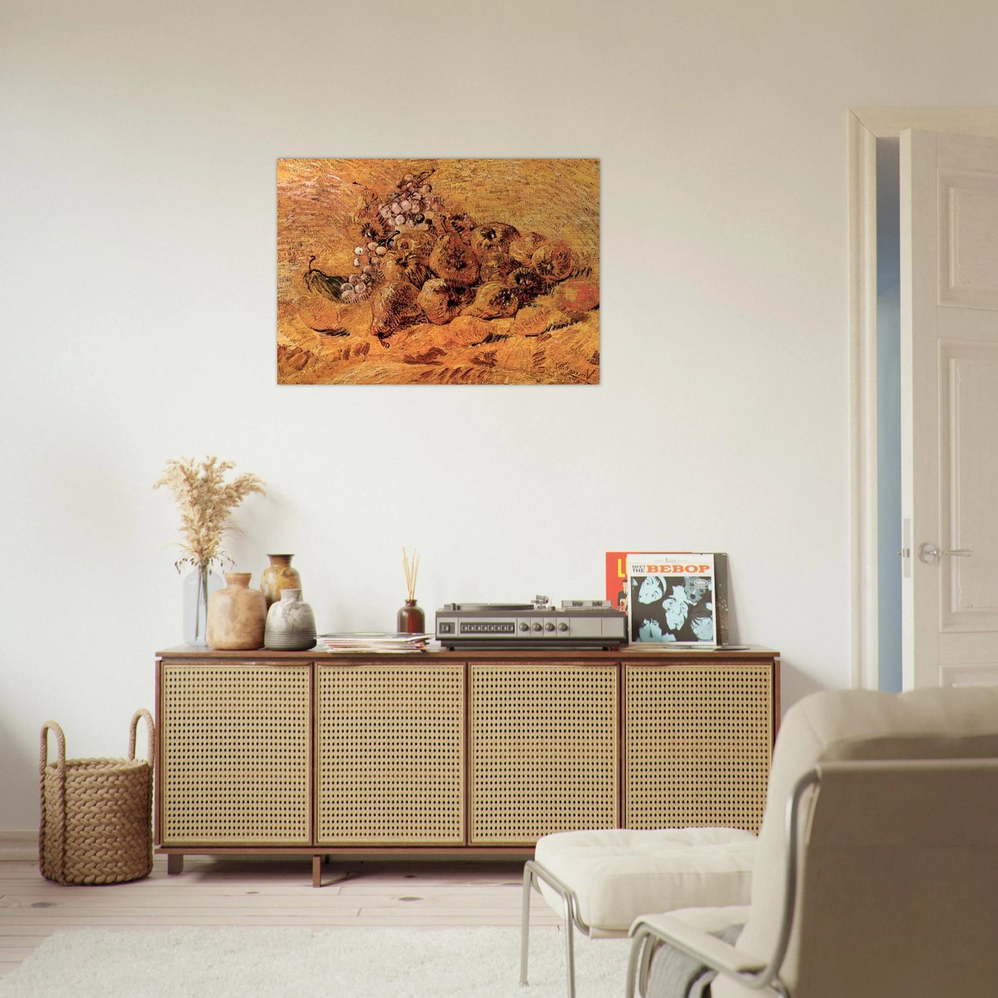 Still Life with Grapes, Pears and Lemons - Vincent van Gogh Brushed Aluminum Print - 70x100 cm / 28x40 inches | Vincent van Gogh Aluminum Print | Vincent van Gogh Prints