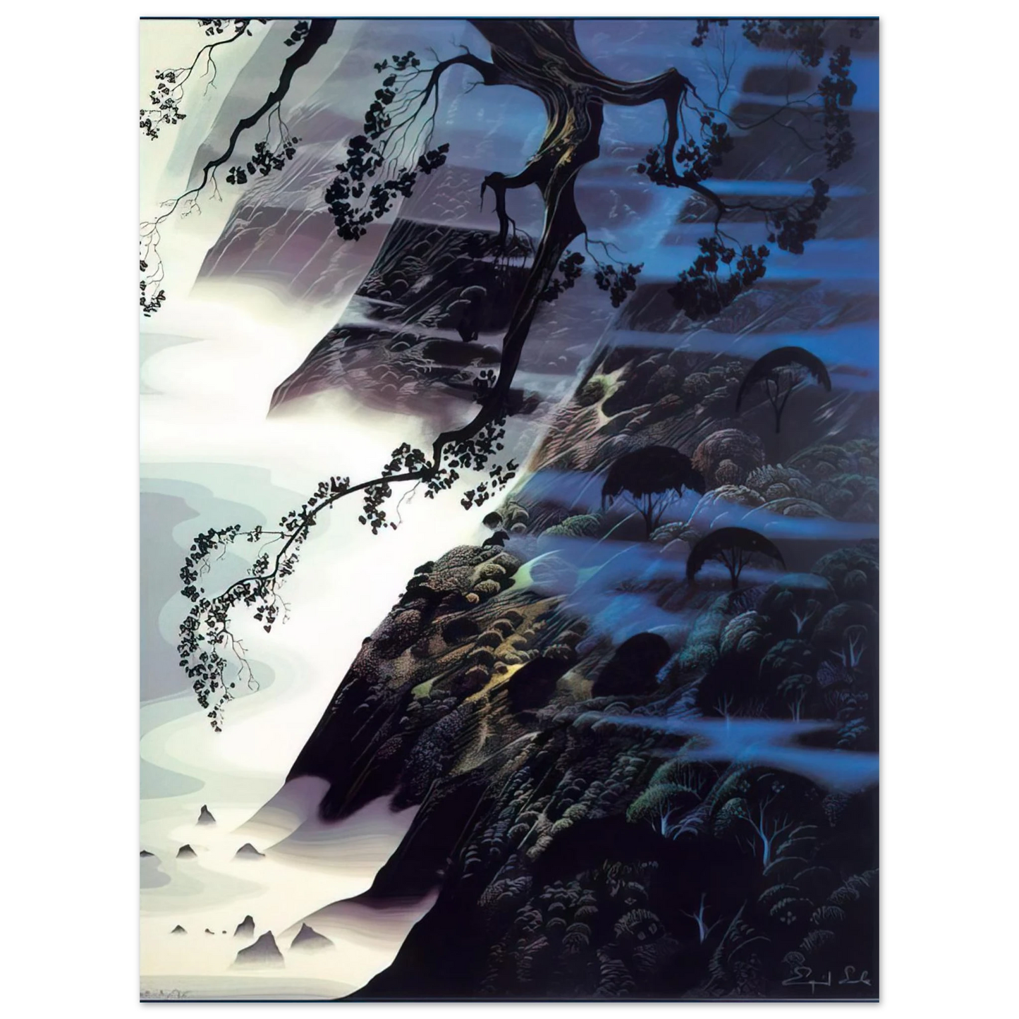 Eyvind Earle - Sea Wind and Fog  75x100 cm / 30x40inches Fine Art Poster