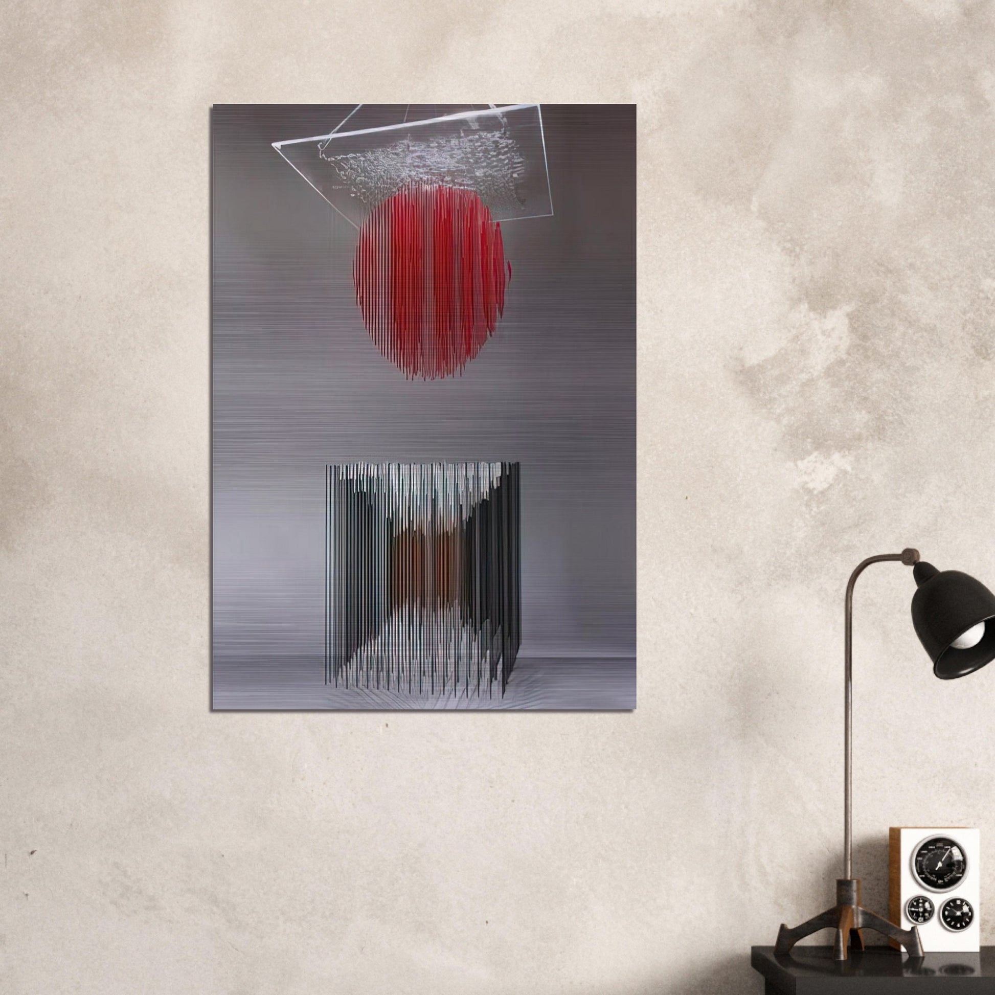 CUBO Y ESFERA VIRTUAL - Jesus Rafael Soto Brushed Aluminum Print - 70x100 cm / 28x40 inches | Jesus Rafael Soto Aluminum Print | Jesus Rafael Soto Prints