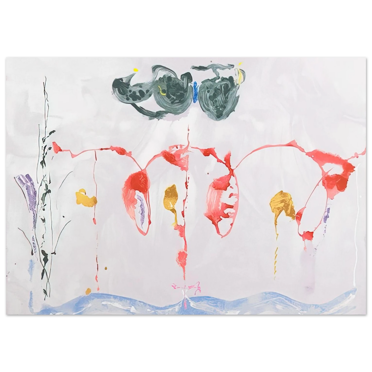 Helen Frankenthaler - Aerie - 2009 Wall art - 30x40 cm / 12x16 inches - Premium Wooden Framed Poster With Fine Art Paper-canvas - White frame